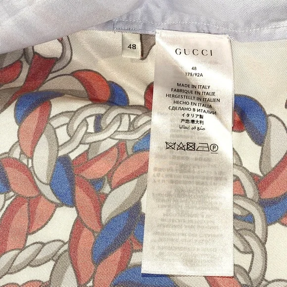 GUCCI PATCH POCKET BOWLING SHIRT LIGHT BLUE - Picture 7 of 16